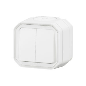 Comando duplo Legrand Plexo 069755L – estanque, botão ou comutador duplo, 10 AX, IP55, branco