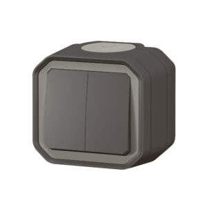Comando duplo Legrand Plexo 069775L – estanque, botão ou comutador duplo, 10 AX, IP55, antracite