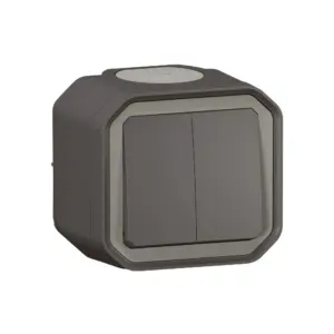 Comando duplo Legrand Plexo 069775L – estanque, botão ou comutador duplo, 10 AX, IP55, antracite