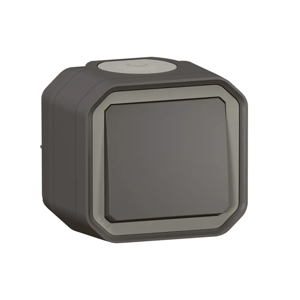 Comutador de escada Legrand Plexo 069761L – estanque, 10 AX, IP55, saliente, antracite