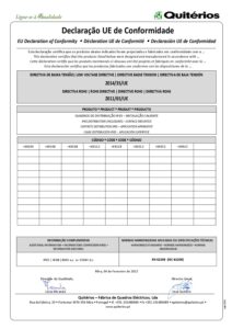 Declaração UE de conformidade – Quitérios Mondego 60104