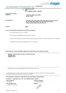 Declaração UE de conformidade – Hager interruptores diferenciais