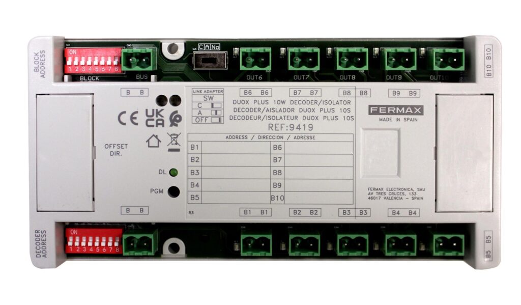 Descodificador de piso Duox Plus Fermax 9419 – 10 saídas