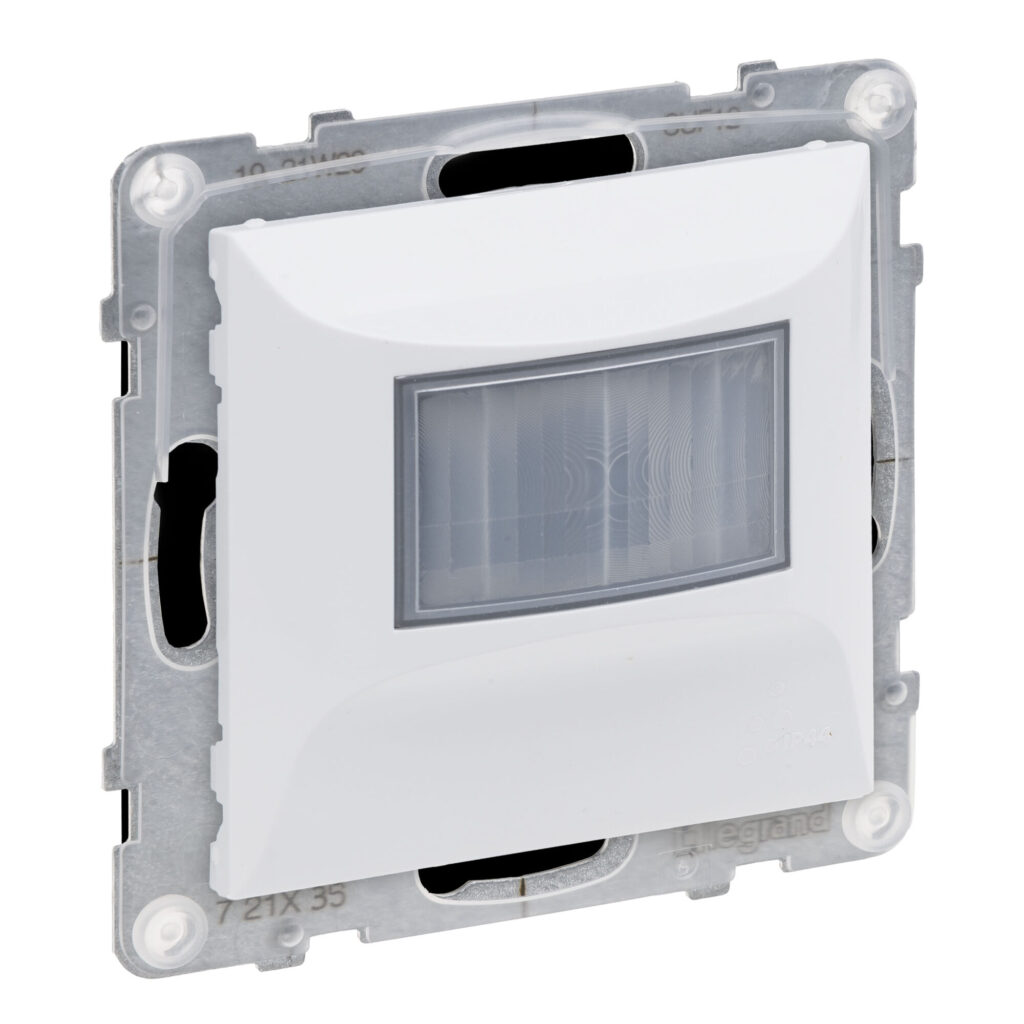 Detetor de movimento Legrand New Suno – estanque IP44, sem neutro, 120°, branco, alumínio ou preto
