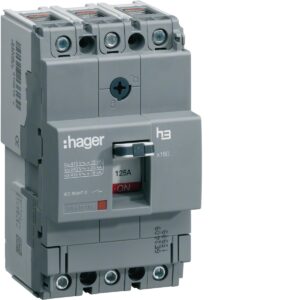 Disjuntor de caixa moldada Hager HNA160H – x160, 3P, 160 A, 40 kA