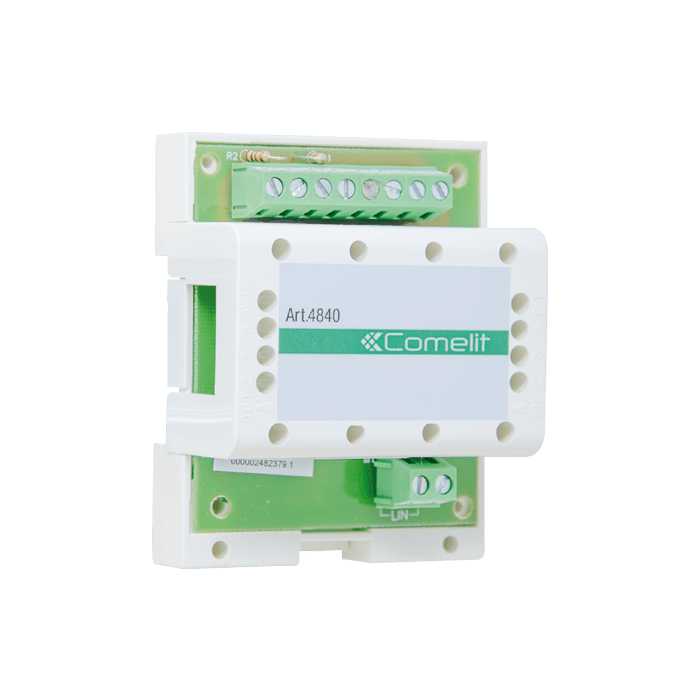 Distribuidor Comelit 4840 – 4 saídas, Simplebus2, 4 módulos DIN