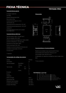Carregador V2C Trydan Pro 7,4 kW monofásico com cabo Tipo 2 de 5 m