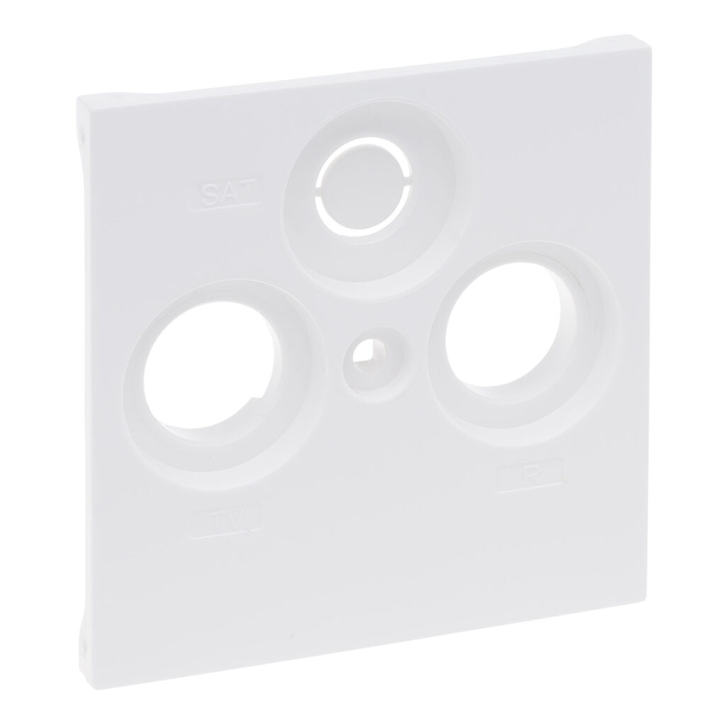 Espelho central TV Legrand New Suno – universal, TV-R-SAT, branco, alumínio ou preto