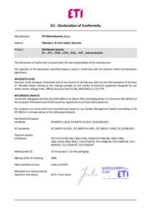 Declaração UE de conformidade – ETI ECH-48PT