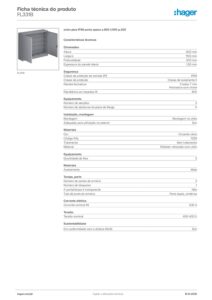 Ficha técnica – Armário de exterior Hager orion plus FL331B – poliéster, de chão, 900 x 1100 x 300 mm, IP65