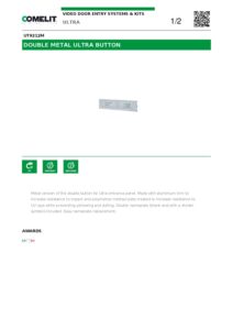 Ficha técnica – Botão duplo Comelit UT9212M – Ultra Metal, 2 chamadas, perfil em alumínio