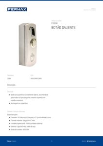 Ficha técnica – Botão de saída Fermax 5288 – saliente, contacto NA, inox