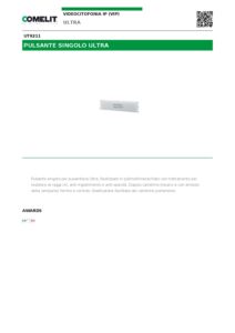Ficha técnica – Botão simples Comelit UT9211 – Ultra, em plástico, 1 chamada, transparente