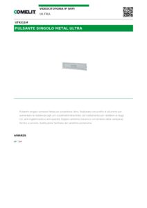 Ficha técnica – Botão simples Comelit UT9211M – Ultra Metal, 1 chamada, perfil em alumínio