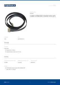 Ficha técnica – Cabo de ligação Skyline Fermax 2541 – 6 fios, 70 cm