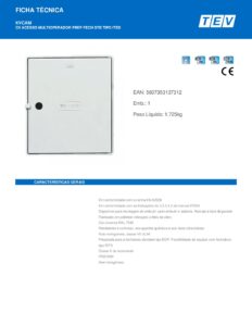Ficha técnica – Caixa de acesso multioperador TEV KVCAM – ITED, poliéster, porta opaca, IP65, IK09, cinzenta