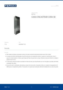 Ficha técnica – Caixa de encastrar Fermax Cora 7713 – S8, 115 x 375 x 45 mm