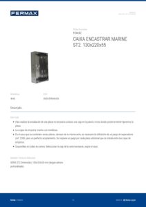Ficha técnica – Caixa de encastrar Fermax Marine 4642 – ST2, 130 x 220 x 55 mm