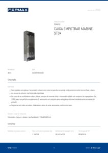 Ficha técnica – Caixa de encastrar Fermax Marine 4653 – ST3+, 130 x 400 x 55 mm