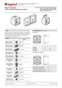 Ficha técnica – Caixa saliente Legrand Plexo 069651L – simples, bucins planos, IP55, cinzenta