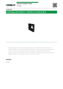 Ficha técnica – Cobertura de superfície Comelit UT9171B – 1 módulo Ultra Black, 110 x 107 x 35 mm, preta