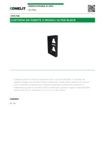 Ficha técnica – Cobertura de superfície Comelit UT9172B – 2 módulos Ultra Black, 110 x 198 x 35 mm, preta