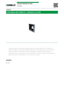 Ficha técnica – Cobertura de superfície Comelit UT9171 – 1 módulo Ultra, 110 x 107 x 35 mm, cinzenta