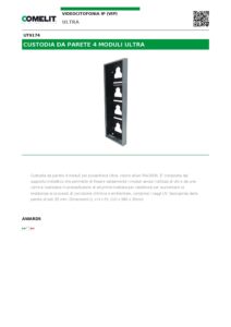 Ficha técnica – Cobertura de superfície Comelit UT9174 – 4 módulos Ultra, 110 x 380 x 35 mm, cinzenta