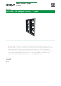 Ficha técnica – Cobertura de superfície Comelit UT9176 – 6 módulos Ultra (2 x 3), 221 x 289 x 35 mm, cinzenta