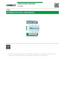 Ficha técnica – Comutador digital Comelit 1404 – áudio/vídeo, Simplebus2, 4 módulos DIN