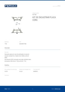 Ficha técnica – Conjunto de encastrar Fermax Cora 7708 – para caixas City e Skyline S6 ou S8
