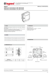 Ficha técnica – Detetor de movimento Legrand Plexo 069522LA – infravermelhos, com neutro, 500 W LED, mecanismo
