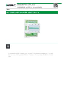 Ficha técnica – Distribuidor Comelit 4840 – 4 saídas, Simplebus2, 4 módulos DIN