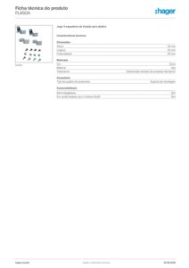 Ficha técnica – Jogo de esquadros Hager FL450A – 4 esquadros para a platina orion plus, aço galvanizado