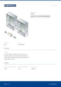 Ficha técnica – Jogo de separadores Fermax 8829 – para juntar caixas de encastrar City, Skyline e Cora