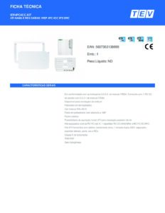 Ficha técnica – Kit ATI TEV IER4PC4CC.KIT – Gama E, 4 RJ45, 4 coaxiais, 2 fibras SC/APC, de embutir, branco
