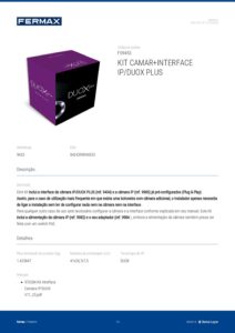 Ficha técnica – Kit de câmara adicional Fermax 9453 – câmara IP e interface Duox Plus