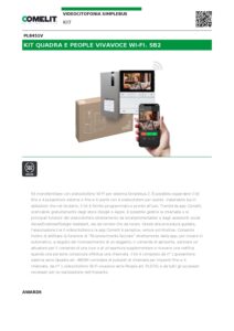 Ficha técnica – Kit de videoporteiro Comelit Quadra e People Wi-Fi Simplebus 2 PL8451V – mãos-livres, monitor 5″, 1 habitação