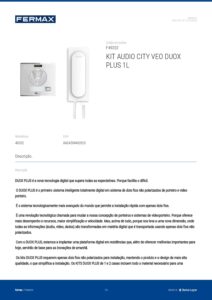 Ficha técnica – Kit de porteiro Fermax City VEO Duox Plus 49202 – telefone com auscultador, 1 habitação