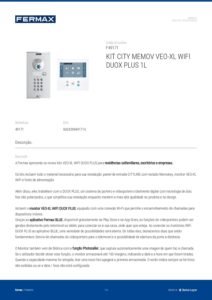 Ficha técnica – Kit de videoporteiro Fermax City Memovision VEO-XL Wi-Fi Duox Plus 49171 – monitor 7″, teclado