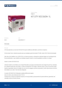 Ficha técnica – Kit de videoporteiro Fermax City VEO Duox Plus 94211 – monitor 4,3″, 1 habitação