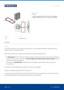 Ficha técnica – Laço indutivo Fermax Cora 7722 – para aparelhos auditivos