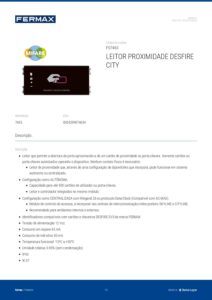 Ficha técnica – Leitor de proximidade Skyline Fermax 7463 – Desfire, 400 cartões, tamanho V