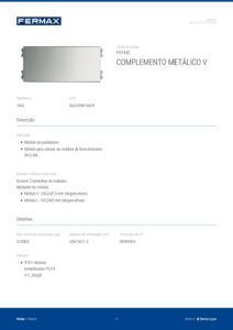 Ficha técnica – Módulo cego Skyline Fermax 7442 – sem botões, alumínio, tamanho V