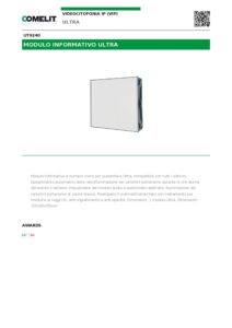 Ficha técnica – Módulo informativo Comelit UT9240 – Ultra, número de polícia, iluminação branca, IP65, IK08