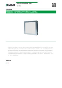 Ficha técnica – Módulo informativo Comelit UT9240M – Ultra Metal, número de polícia, iluminação branca, IP65