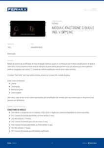 Ficha técnica – Módulo One-To-One Skyline Fermax 7452 – pictogramas e laço indutivo, tamanho V