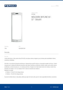 Ficha técnica – Moldura Skyline Fermax 7336 – 6V, série S7, 130 x 341 mm