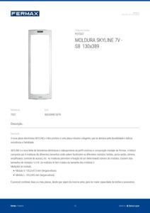 Ficha técnica – Moldura Skyline Fermax 7337 – 7V, série S8, 130 x 389 mm
