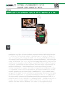 Ficha técnica – Monitor de videoporteiro Comelit PL6741 – People Wi-Fi, ecrã 5″, mãos-livres, memória de vídeo, Simplebus2